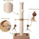 PEEKAB Cat Scratching Post Sisal Scratch Posts for Indoor Kittens and Cats,with Interactive Tracking Toys Suitable for Vertical Scratcher of Small and Medium-Sized Cats 25 Inches Beige