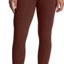 Aoxjox High Waisted Workout Breeze Leggings for Women Tummy Control Buttery Soft Yoga Pants 24"/26"/28" (Small, Rum Raisin)