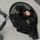 12 Volt Oscillating Fan, 6" Portable Car Fan With Cigarette Lighter, 360 Cooling Ventilation, Car DC Clip Fan, 12v Fan for Truck,RV,Car (Cord Length 5FT)
