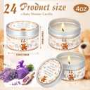 MTLEE 24 Pcs Bear Baby Shower Party Favors Candles Lavender Scented Baby Shower Favors for Guests Rustic Tealights Candles Gender Reveal Return Gifts (4 oz, Brown)