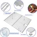 17 Inches Cooking Grates for Home Depot Nexgrill 720-0830H 720-0830D 720-0783E 720-0783C for Nexgrill Replacement Parts 4 Burner Gas Grill Grates Stainless Steel 2 Pack for 5 Burner