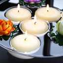 qinxiang 36 Pack Floating Candles, 3 Ivory Unscented Dripless Wax Burning Candles, for Cylinder Vases, Weddings, Party and Holiday
