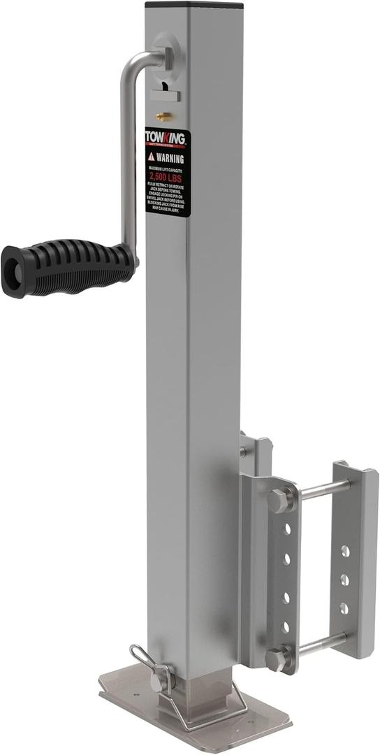 2,500 Lbs Heavy Duty Trailer Jack, Fixed Mount Jack w/Drop Leg, Silver