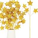 24 Pcs Glitter Star Picks 14.5 Inch Sparkly Star Stem Christmas Star Tree Picks Twinkle Star Sticks Foam Vase Decoration for Christmas Birthday Party Wedding Centerpieces(Gold)