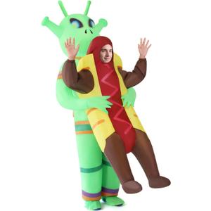 Inflatable Alien Costume Adult, Funny Costumes for Adult, Hot Dog Alien Halloween Costume for Halloween Fancy Party Cosplay, Universal Size