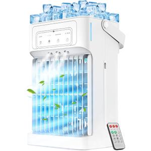 Portable Air Conditioners, 3 Speeds, 3 Mist Settings, 40oz XL Water Tank, 2~8h Timer & 7-color Ambient Lights, Air Conditioner Portable, Personal Small Mini Air Conditioner Air Cooler for Room Bedroom