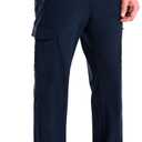 clothin Men's Elastic-Waist Travel Pant Stretchy Lightweight Pant Multi-Pockets Quick Dry Breathable (46W x 32L, Blue)