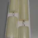 Flickering Flameless Candles, Real Wax Battery Operated Candles with Remote, Flat Top Led Flameless Pillar Candles for Home, Wedding, Party Decor, Set of 4,  3" H 4" 5" 6" 8", Ivory