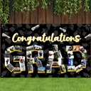 Newwiee Graduation Photo Banner 73 x 44 Inch Grad Personalized Banner Congratulations Grad Decorations Class of 2026 DIY Graduate Picture Backdrop Sign for School Graduation Party Supplies(Black)