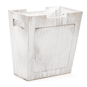 TOPZEA Wood Trash Can, Farmhouse Wastebasket with Handle Rustic Wooden Waste Basket Rectangular Small Decorative Garbage Container Trash Bin for Bathroom, Kitchen, Bedroom, Office, Living Room Decor