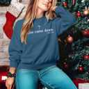 ALLTB Christian Christmas Sweatshirt Women: Christmas Religious Graphic Shirt Xmas Holiday Pullover Tops (Blue, S)