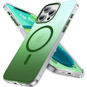 Magnetic for iPhone 14 Pro Max Case [Compatible with MagSafe] [10FT Military Grade Drop Tested] Slim Translucent Matte Case for iPhone 14 Pro Max Phone Case, Gradient Green(6.7")