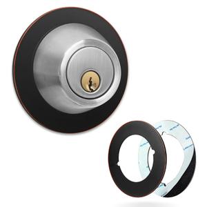 MOSECYOU Door Handle Reinforcement Backplate, Oil Rubbed Bronze 2Pcs, Door Knob Decorative Ring Plates, Scar Plates for DoorKnob/Deadbolt, Door Hole Spacer (2)