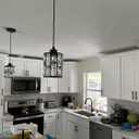 3 Pack 1 Light 5.3" Crystal Hanging Kitchen Island Pendant Light Black Finish,Concise Pendant Fixture Crystal Plate Metal Shade for Bar,Dining Room,Living Room Over Sink