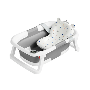 Collapsible Baby Bathtub,Baby Bath Tub with Soft Cushion & Thermometer,Baby Bathtub Newborn to Toddler 0-36 Months,Portable Travel Baby Tub
