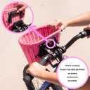 PEDALON Kids Bike Basket with Innovative Clip - Large Non-Sagging Bicycle Front Basket for Girls & Boys - Basket for Tricycle - Premium Bike Accessories for Little Kid and Toddler - Pink - Plastic