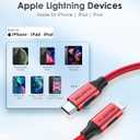 LENTION USB C to Lightning iPhone Cable MFi Certified Type C Fast Charging Cord 3.3ft, Nylon Braided Charger Cable Compatible iPhone 13/12/11/Mini/Pro/Max/X/XS/XR/8/SE,iPad Air/Pro/Mini (Red)