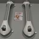 TAILI Grab Bars for Bathtubs and Showers 2 Pack Suction Grab Bar, Heavy Duty Shower Handle Removable Bath Handrails for Seniors and Elderly, Bathroom Safety Grip No Drilling Waterproof,Grey (16.8", Gray)