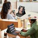 YBING for iPad A16 Case with Keyboard 11th &10th Generation, 360 Rotation Magnetic Cover with 7-Color Backlit Wireless Detachable Keypad with Pencil Holder for iPad 11th 2025/10 Gen 10.9" 2022 (Black)