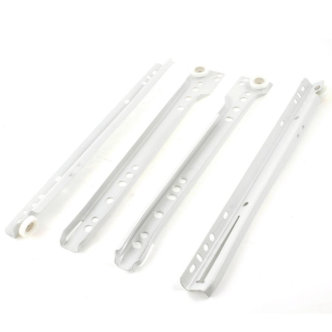 uxcell A13110700ux0950 Pair 10" Full Extension Telescopic Drawer Slides Rails Tracks White (Pack of 2)