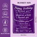 2 x Birthday Gifts for Women - Gifts for Woman Birthday Unique - Happy Bday Decorations for Women - Womens Birth Day Gifts - Bday Gift for Wife Mom Sister Grandma - Purple Birth Day Blanket 50''x60''