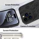 MZELQ for iPhone 15 Pro Case, Silicone Floral Flower Rose Cute Pattern, Camera Protection Soft Slim Phone Case for Phone Case -Black