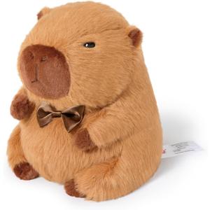Ditucu Original Capybara Microwavable Weighted Stuffed Animal Heated Capibara Plush for Warmth Comfort Period Cramps Pain Plushies Toys Gifts for Kids Dark Brown 9 inch