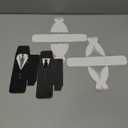 Thenshop 200 Pcs Wedding Favor Boxes  Wedding Party Favor Boxes Bride and Groom Favors Box Creative Treat Bags Bulk Dress Tuxedo Chocolate Candy Gift Box with Ribbon for Guest Bridal Shower Supplies