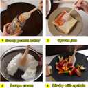 Silicone Spatula Set with Grooved Design + Basting Brush, Heat Resistant, BPA-Free & Non-Stick Small Rubber Spatula, Kitchen Utensils Set for Baking, Cooking, Scraping, Stirring & Basting 3 PCS