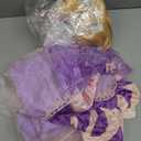 Luzlen Purple Princess Costume for Girls Kids Dress up Outfit with Wig Halloween Birthday Party, 4-5 Years(Label 120)