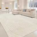 MATIIUI Beige Solid Area Rug 8x10, Washable Rugs for Living Room Bedroom
