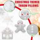 Oudain 3 Pcs Christmas House Man Throw Pillows Neutral Taupe Ivory Plush Snowflake Gingerbread Men House Shaped Decorative Fluffy Pillow for Xmas Sofa Couch Cushion Bed Home Winter Party Decor