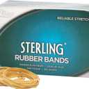 Alliance Rubber 24645 Sterling Rubber Bands Size #64, 1 lb Box Contains Approx. 425 Bands (3 1/2 x 1/4-Inches, Natural Crepe) Beige