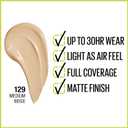 Maybelline Super Stay Full Coverage Liquid Foundation Active Wear Makeup, Up to 30Hr Wear, Transfer, Sweat & Water Resistant, Matte Finish, Medium Beige, 1 Count