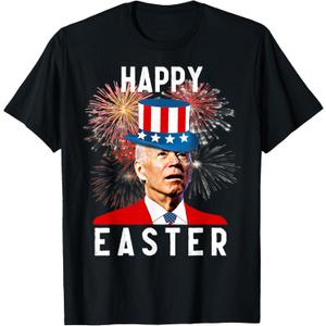 Joe Biden Happy Easter For Funny 4th Of July T-Shirt for Women Men (Small, Black)