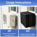 Window AC Cover Winter Insulated Air Conditioner Cover for Outside Units Waterproof Snowproof 600D Oxford Protection AC Unit for Outside with Adjustable Straps, 25.5"W x 20.5"D x 18"H