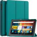 New Amazon Fire HD 8 Tablet Case (12th/10th Generation, 2024/2022/2020 Release), Lainergie Slim Light Smart Trifold Stand PU Lether Cover with Auto Wake/Sleep Incompatible with Old Version, Emerald