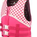 Chriffer Kids Swim Vest for 20-70 Pounds Boys and Girls, Easy On/Off Zipper, Swimming Toddler Floaties Jackets for 2, 3, 4, 5, 6, 7, 8 Years Old/Beach Pool Water Park (pink)