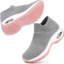 STQ Walking Shoes Women Slip on Sneakers Non Slip Work Arch Support Tennis Plantar Fasciitis Orthopedic Breathable Mesh Comfortable Ladies Nursing, 9.5