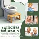 Foldable Toilet Stool, 2 Pack 7 Inches Poop Stool for Bathroom, Bamboo Toilet Stool Squat Adult, Collapsible Squatting Bathroom Potty Stool with Non-Slip Strip, Improve Squatting Posture and Comfort