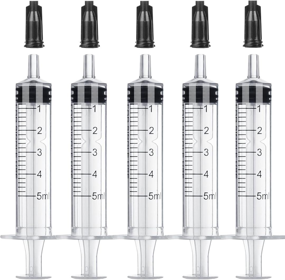 5ml Plastic Syringe Without Needle for Liquid - Measuring Syringes with Caps , Separate Packaging , Pet Medicine Small Syringe for Cats and Dog - 5 ml 5Pack
