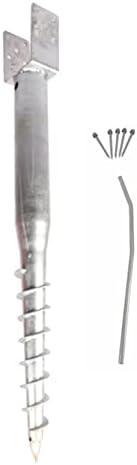 American Ground Screw U-Model - Easy-Install No-Dig Ground Anchor for Standard 4x4 Posts (Actual 3.5"x3.5") - Durable 27" Screw-in Stake for Mounting Wooden Posts,     Only Screw