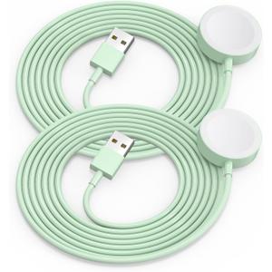 2Pack Green for Apple Watch Charger USB Magnetic Wireless Fast iWatch Charger Portable Compatible with iWatch Ultra/Series 9/8/7/6/SE/SE2/5/4/3/2/1-[3.3FT]