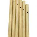 Wind Chime Tubes 6 Pcs Set, Oka Wood Grain Aluminium Pipes, Replacement Parts for Handmade Windchime, 0.8" in Diameter, 10.2" - 14.2" in Length.