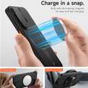 SURITCH for Samsung Galaxy S25 Phone Case, Magnetic Shockproof Bumper Case Slim Protective Cover with Camera Cover & Adjustable Metal Kickstand for Galaxy S25 (2025)-Black