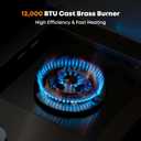 Stanbroil Built-in Single Side Burner for Outdoor Kitchen, 304 Stainless Steel Grilling Side Burners - Liquid Propane Only