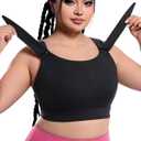 Adjustable High Impact Sports Bras Molded Cup Plus Size Bra for Large Bust Women Running Workout Gym Fitness, Large