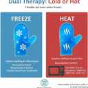 Hot & Cold Therapy Gloves | Ice & Heat Pain Relieving Mittens | Microwavable & Freezable, Arthritis, Finger & Hand Injuries, Carpal Tunnel - Small, Medium
