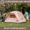 Happy Travel Camping Tent, 4 Person Dome Tents for Camping with Rainfly, Waterproof Clip Easy Setup Portable Family Tent with Mesh Windows, 20% More Headroom Backpacking Tents for Camping & Hiking