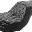 XMT-MOTO Driver Passenger Two-Up Seat Fit For Harley Dyna Wide Glide Fat Bob FXD/FXDWG 2006-2017,FLD 2012-2016